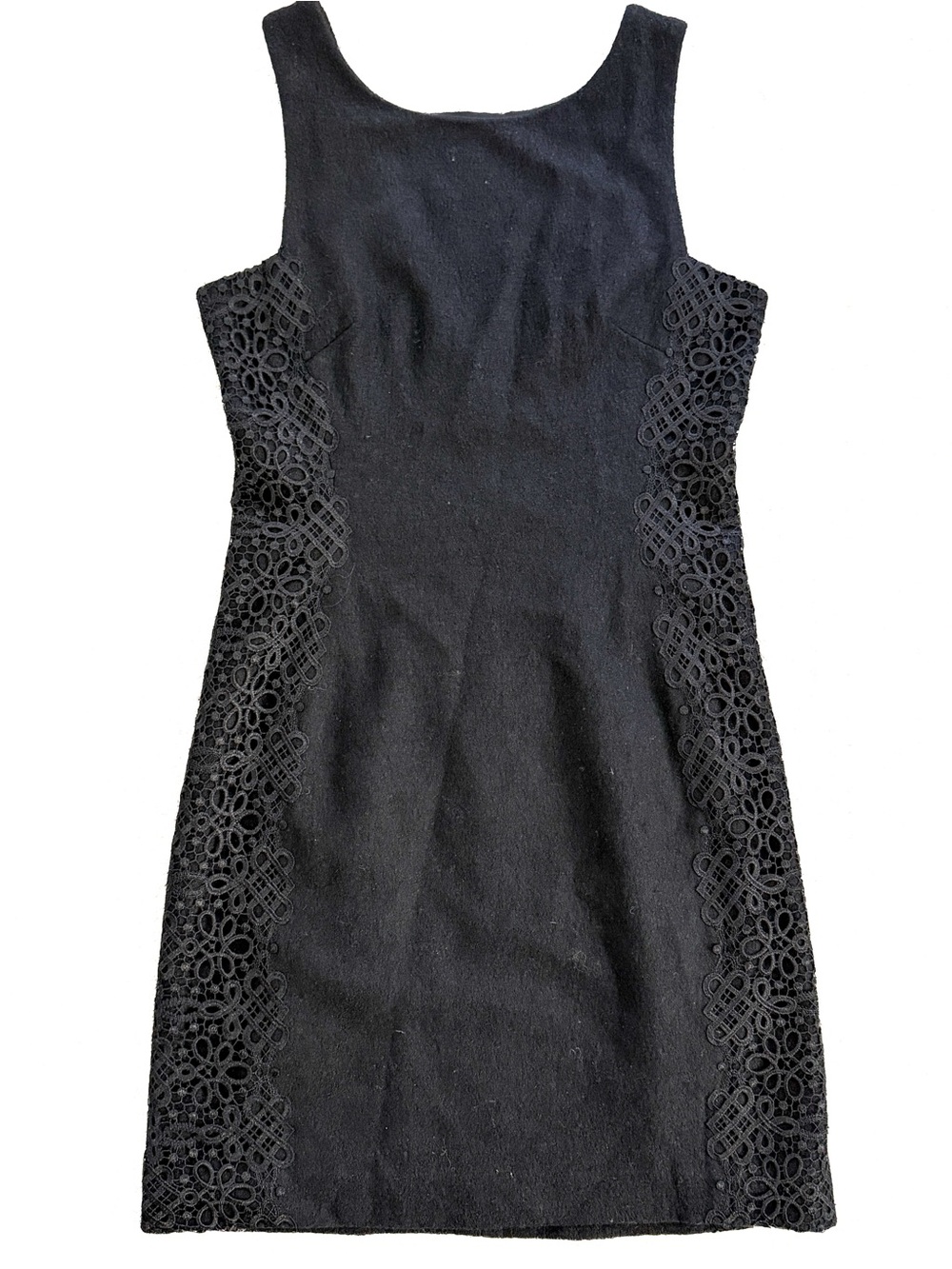 Banana Republic Black Dress Floral Detailing Rayon Wool 2P